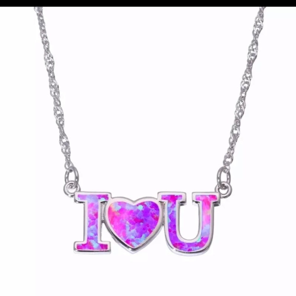 I Love You Sterling Silver Necklace - Picture 4 of 5